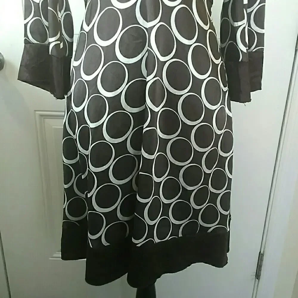 (3/$20) Speechless Brown printed dress with attached sash